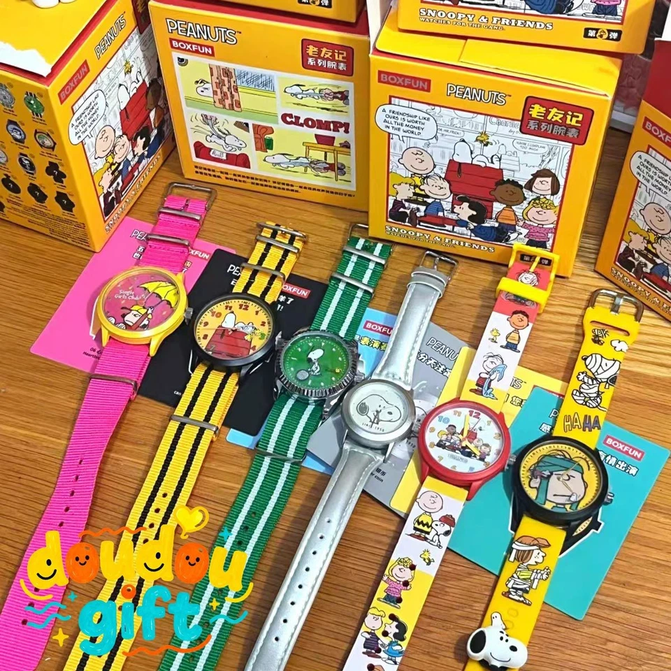 Auténtico reloj pulsera MINISO serie Snoopy & Friends caja ciega lindo juguete de regalo Foto 1 de 4