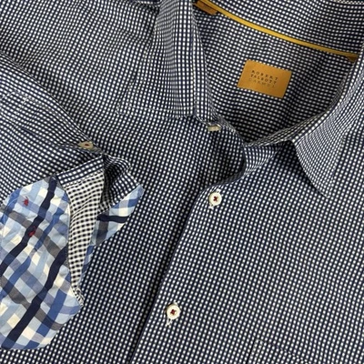 Camisa de vestir Robert Talbott Carmel azul blanco a cuadros para hombre manga larga talla XXL Foto 1 de 4