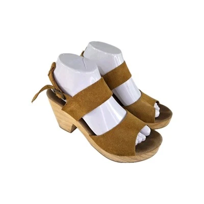 Free People Women's Cedar Open-Toe Sandals US 8.5 Wooden Platform Clog - Image 1 of 4