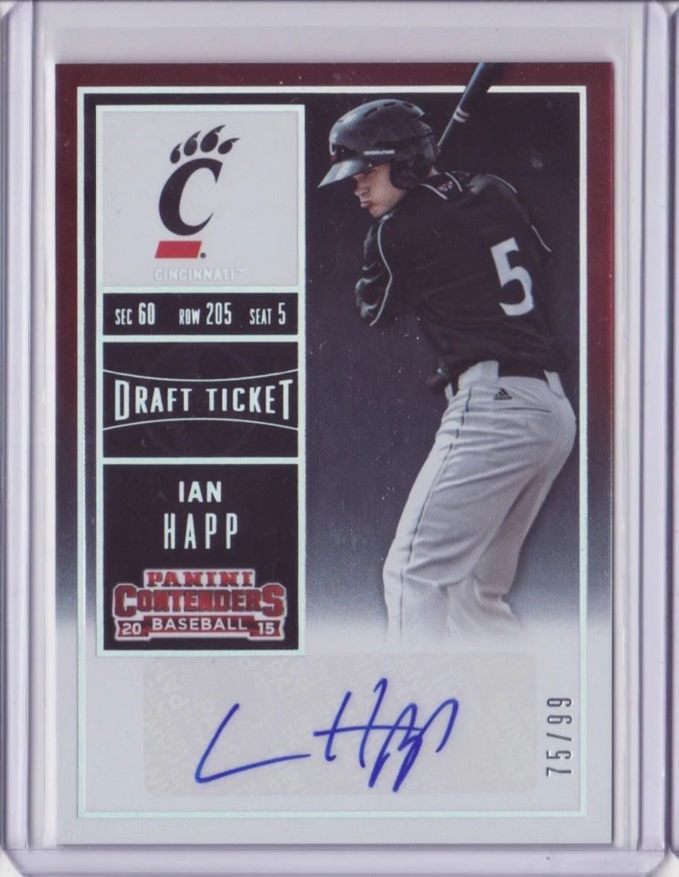 Boleto universitario Contenders 2015 variación borrador automático #11 autógrafo de Ian Happ 75/99 Foto 1 de 1