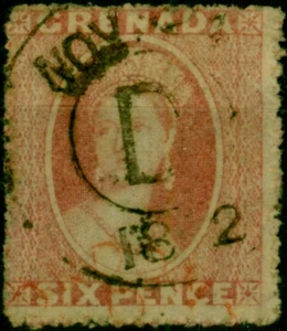 Grenada 1861 6d Rose SG3 Fine Used (2) - Bild 1 von 1