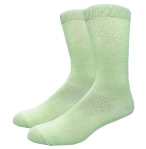 Solid Color Crew Cotton Dress Socks - Mint - Picture 1 of 3
