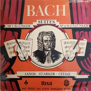 NIXA (RED/GOLD) PLP 582 BACH UNACCOMPANIED CELLO SUITES #1 & 4 *JANOS STARKER* - Picture 1 of 3