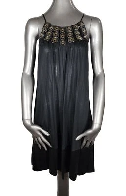 Vestido negro THOMAS WYLDE plateado adornado a presión extra pequeño XS Foto 1 de 4