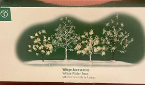 Dept 56 Village Accessories VILLAGE WINTER TREES  Set of 4 #52976 Retired - Picture 1 of 1