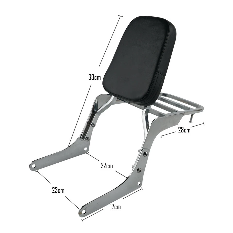 Sissy Bar Back Rest Kit Luggage Rack For Honda Rebel 250 CMX250 1985-2015 Foto 1 de 4