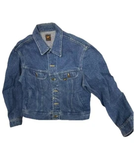 Vintage LEE RIDER Denim JACKET Size Small/Medium Trucker Blue - Picture 1 of 8