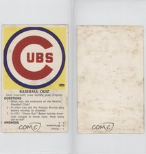 1971 Fleer Cloth Patches Team Logo Quiz Cards Chicago Cubs Logo