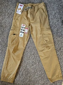 Wrangler Boys Sz 14 Gamer Pocket Cargo Pants Brown Stretch Drawstring Waist NEW - Picture 1 of 7