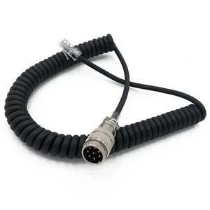 Cable adaptador de micrófono redondo de 8 pines a 8 pines RJ-45 para Yaesu MD-200 100 MH-31 f - Imagen 1 de 7