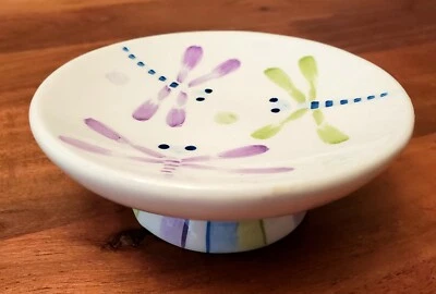 Jabonera pequeña de cerámica con libélula firmada SKL/WW Foto 1 de 4