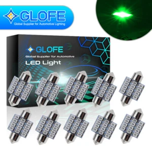 10X Super Green Replace Bulbs 31mm 12SMD Car Interior Festoon LED Lights Lamps - Bild 1 von 6
