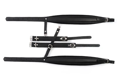 Correas de hombro acordeón cuero genuino de nueva calidad 96,80,72 bajos cinturones negros Foto 1 de 4