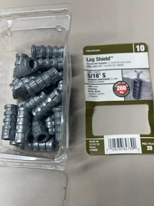Hillman short Lag Screw Shield Anchor Zinc Alloy 5/16" 20Pcs - Picture 1 of 3