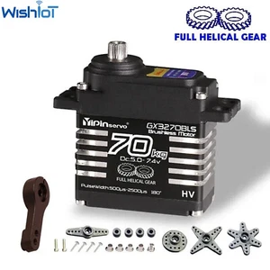 70KG 8,4V High Torque IP68 Brushless Servomotoren Getriebe für 1/8 1/10 Scale RC Car - Bild 1 von 18