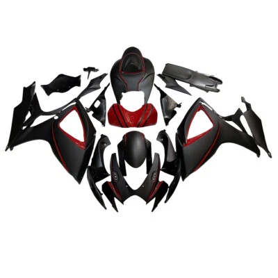 Red Black Fairings Kit for 2006 2007 Suzuki GSXR600 GSXR750 Injection Bodywork - Image 1 of 4