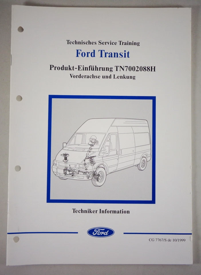 Información Técnica Entrenamiento Entrada Ford Transit Eje Dirección 1999 - Imagen 1 de 1