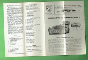 #D398.  1972  AUSTRALIAN AUTOMOBILE RACING CLUB NEWSLETTER, APRIL - Picture 1 of 2