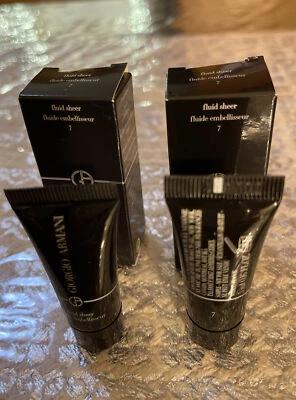 2 New In Box Giorgio Armani FLUID SHEER #7 Travel Size 0.16oz/5ml Each - Image 1 of 4