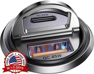 Chargeur Voiture USB C 90W Charge Rapide,[Petit Métal] Chargeur Voiture USB C... - Photo 1 sur 24