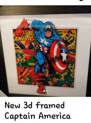 Cuadro Capitán América enmarcado en 3D. ¡Nuevo! Foto 1 de 2