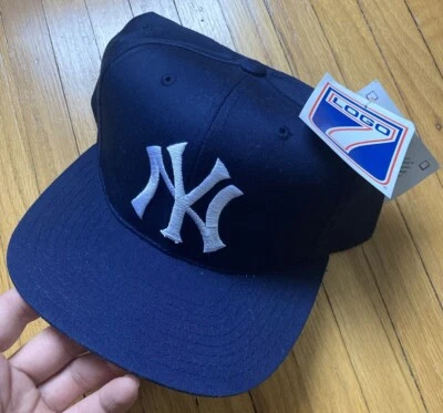 Vintage New York Yankees 1990s Logo 7 Inc Navy Snapback Cap / Hat - NWT big logo - Image 1 of 4