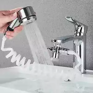 Rubinetto Lavello Bagno Regolabile Doccia Spruzzatore Set Rubinetto Acqua Testa Lavaggio Tubo - Foto 1 di 24