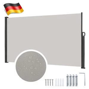 Grau Seitenmarkise Sichtschutz Sonnenschutz Windschutz Markise Balkon Terrasse - Bild 1 von 18