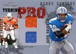 BARRY SANDERS ( 2005 )( DUAL ) PLAYOFF PRESTIGE JERSEY CARD LIONS RB #200/250 - Picture 1 of 2