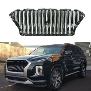 Se adapta a Hyundai Palisade 2019-2023 rejilla delantera negra malla parrilla borde de ventilación - Imagen 1 de 8