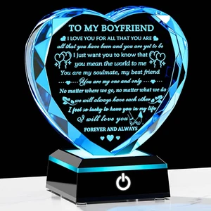Romantic Gifts for Boyfriend with Colorful LED Base Anniversary Birthday Gifts f - Picture 1 of 7