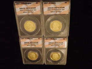 2007 -S    Presidents     4 Coin Set     Flag Label       ANACS     PR 70 DCAM - Picture 1 of 2