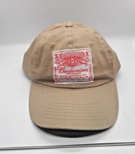Bud Budweiser Beer Tan Strapback Hat Baseball Cap - Picture 1 of 4