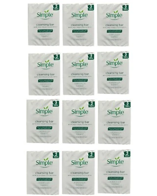 12 Simple Cleansing Soap Bar With Pro-Vitamin B5 Twin Pack 100g  (24 Soaps ) - Image 1 of 4