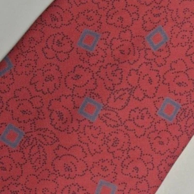 Corbata de seda floral roja azul Italia Foto 1 de 4