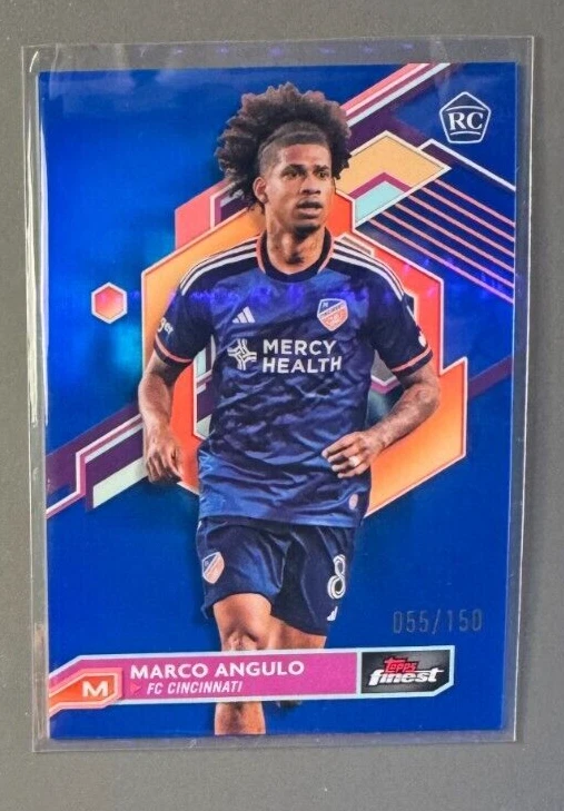 Marco Angulo 2023 Topps Finest MLS Blue Refractor /150 Rookie FC Cincinnati #78 - Image 1 of 1
