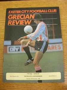 22/11/1980 Exeter City v Leatherhead [FA Cup] (Slight rusty staples). Thanks for - Picture 1 of 1