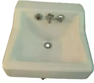 Kohler 19x17 White Porcelain Cast Iron Sink No. 2705 Side Towel rack From 1968 - Picture 1 of 12