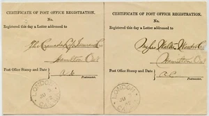 CANADA 1892 REGISTRATION RECEIPT LONDON CDS - Picture 1 of 2