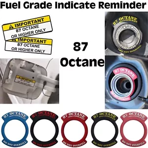 2 piezas 87 pegatinas de combustible protección transparente combustible cuello anillo aceite octano indicar recordar - Imagen 1 de 18