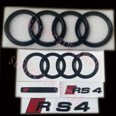 Paquete de insignias RS4 negro brillante para Audi RS4 S4 2010-2019 paquete exclusivo Foto 1 de 3