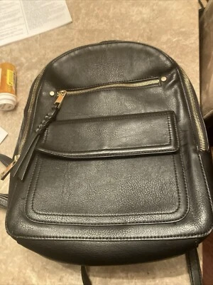 Black Leather Back Pack The Gap  Faux Leather - Image 1 of 4