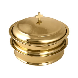 2 Holy Wine Communion Ware Church Set | Stainless Steel - Shiny Gold Finish - Photo 1 sur 5