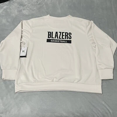 Portland Trail Blazers Sweatshirt Men 2XL XXL Tall Beige Nike Dri-FIT Fleece NBA - Image 1 of 4