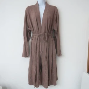 Lands End Robe Women's Size Large Petite Brown Soft Stretchy Knit Housecoat - Picture 1 of 9