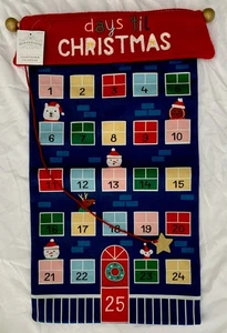 Calendario dell'Avvento da Appendere in Tessuto 'Giorni 'fino a Natale' Blu/Rosso - Wondershop - Foto 1 di 9