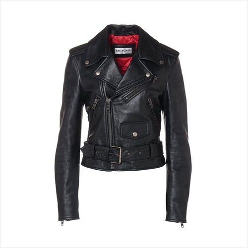 BALENCIAGA 2020 Taglia:34 Giacca Giacca Pelle Riders Baoka Nero WS15456