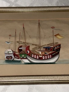 China Handel Aquarell Gemälde gerahmt - Bild 1 von 11