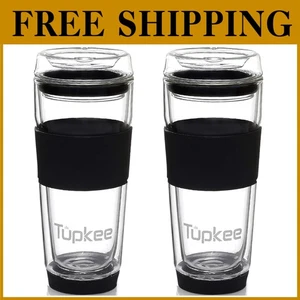 Set Bicchieri in Vetro Coibentato - Doppia Parete, Riutilizzabili - Confezione da 2 - Foto 1 di 10