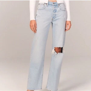 Pantalones de mezclilla holgados de tiro bajo Abercrombie & Fitch años 90, talla 25/0 CORTOS - Imagen 1 de 11
